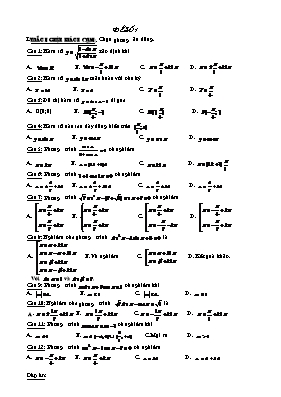 Toán 12 - Trắc nghiệm phần lượng giác